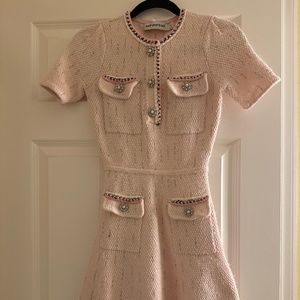 Self-portrait tweed pink mini dress